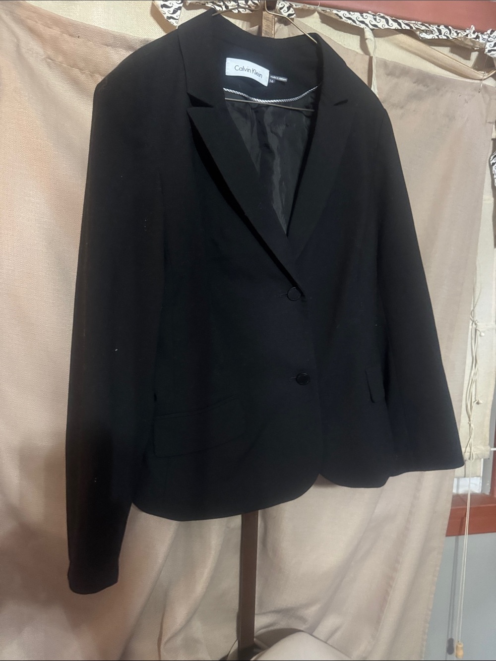 Calvin Klein Black Women's Single-Button Tailored Blazer -88